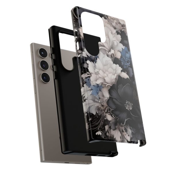 Black and White Flowers iPhone | Samsung | Samsung Galaxy | Google Pixel - Cell Phone Tough Cases - Image 208