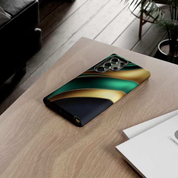 Green and Gold iPhone | Samsung | Samsung Galaxy | Google Pixel - Cell Phone Tough Cases - Image 140