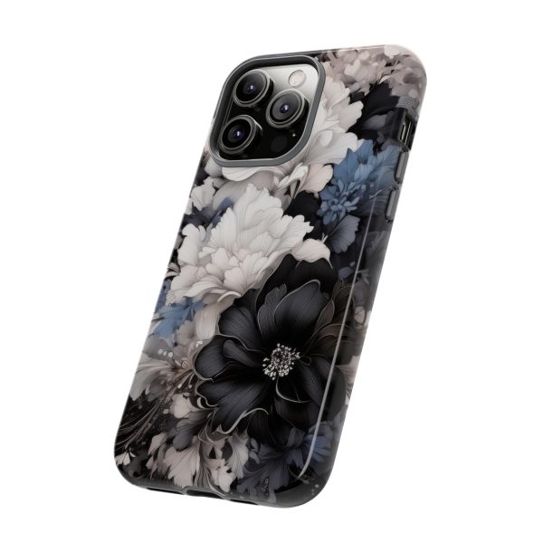 Black and White Flowers iPhone | Samsung | Samsung Galaxy | Google Pixel - Cell Phone Tough Cases - Image 114