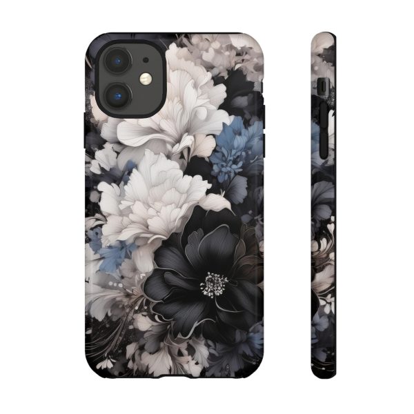 Black and White Flowers iPhone | Samsung | Samsung Galaxy | Google Pixel - Cell Phone Tough Cases - Image 19