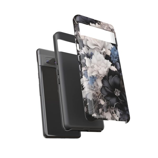 Black and White Flowers iPhone | Samsung | Samsung Galaxy | Google Pixel - Cell Phone Tough Cases - Image 147