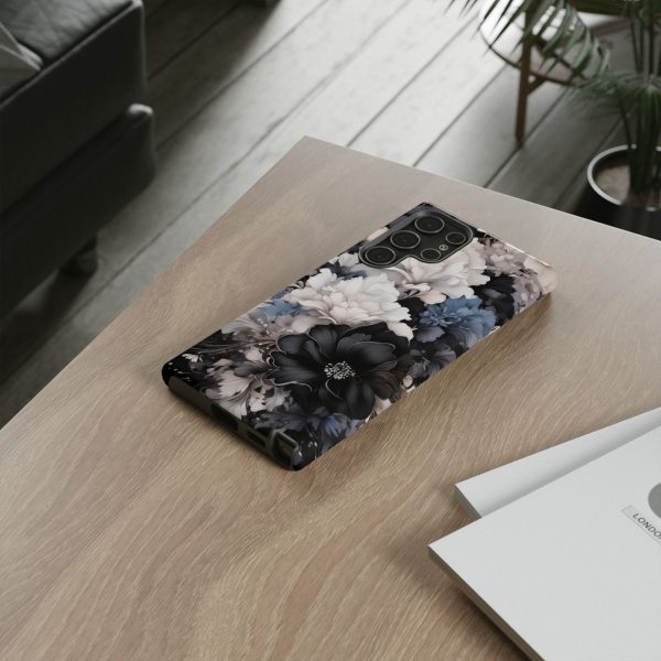 Black and White Flowers iPhone | Samsung | Samsung Galaxy | Google Pixel - Cell Phone Tough Cases - Image 86