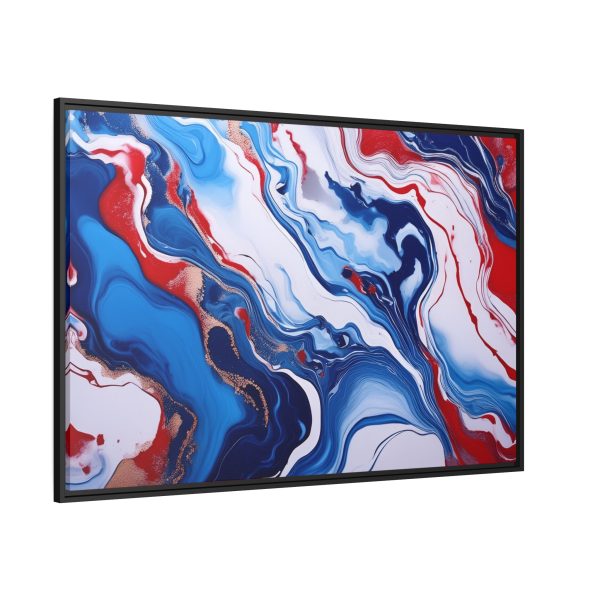 Red White and Blue TS3 Marble Matte Canvas, Black Frame - Image 38