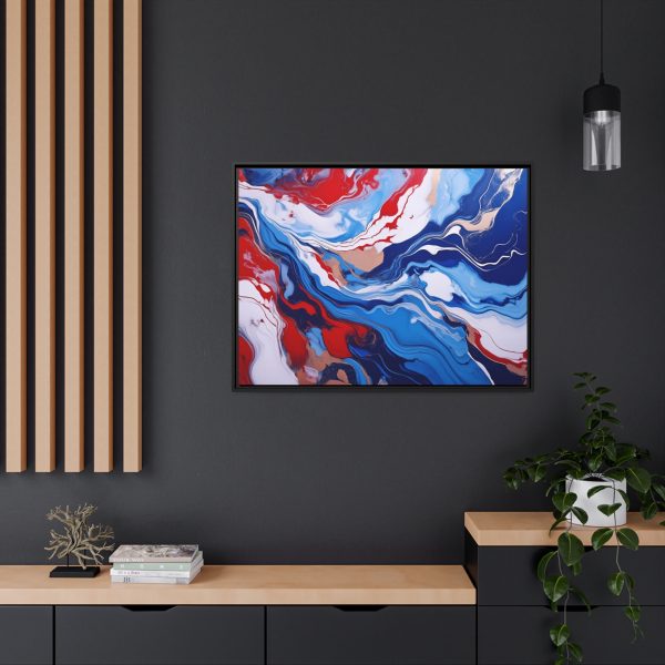 Red White and Blue TS2 Marble Matte Canvas, Black Frame - Image 36