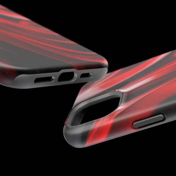 Red and Black Custom Magnetic Tough Case for iPhone - Dual Layer Protection with MagSafe® Compatibility - Matte or Glossy Finish - Image 109