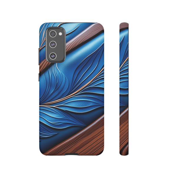 Blue Leather iPhone | Samsung | Samsung Galaxy | Google Pixel - Cell Phone Tough Cases - Image 72