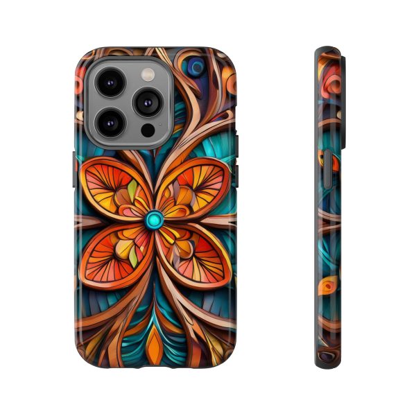 Wood Grain Flower iPhone | Samsung | Samsung Galaxy | Google Pixel - Cell Phone Tough Cases - Image 97