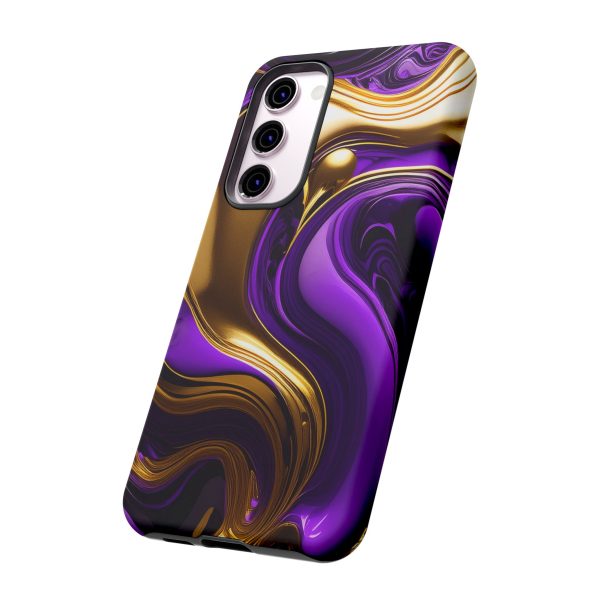 Purple and Gold Liquid iPhone | Samsung | Samsung Galaxy | Google Pixel - Cell Phone Tough Cases - Image 134