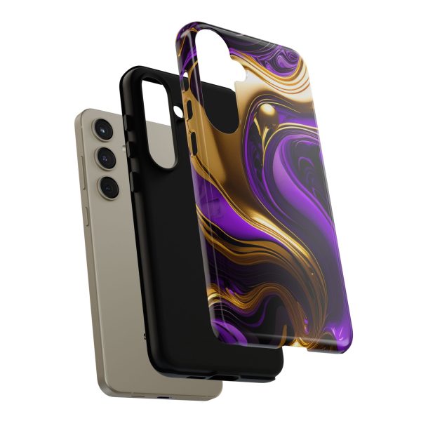 Purple and Gold Liquid iPhone | Samsung | Samsung Galaxy | Google Pixel - Cell Phone Tough Cases - Image 198