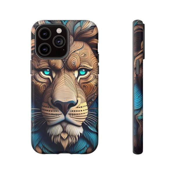 Wood Lion Art iPhone | Google Pixel - Cell Phone Tough Cases - Image 73