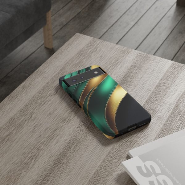 Green and Gold iPhone | Samsung | Samsung Galaxy | Google Pixel - Cell Phone Tough Cases - Image 68