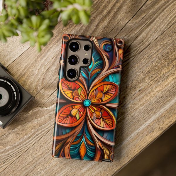 Wood Grain Flower iPhone | Samsung | Samsung Galaxy | Google Pixel - Cell Phone Tough Cases - Image 209