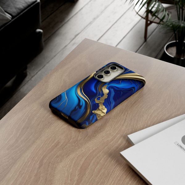 Royal Blue and Gold iPhone | Samsung | Samsung Galaxy | Google Pixel - Cell Phone Tough Cases - Image 128