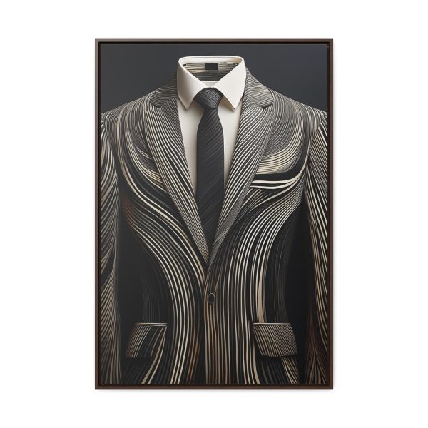 Black Suit Abstract Gallery Canvas Wraps, Vertical Frame - Image 36