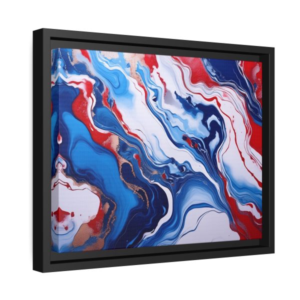 Red White and Blue TS3 Marble Matte Canvas, Black Frame - Image 6