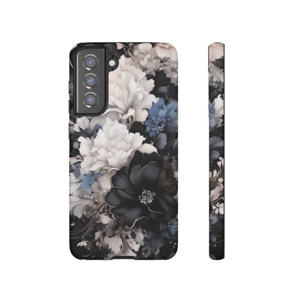 Black and White Flowers iPhone | Samsung | Samsung Galaxy | Google Pixel - Cell Phone Tough Cases - Image 75