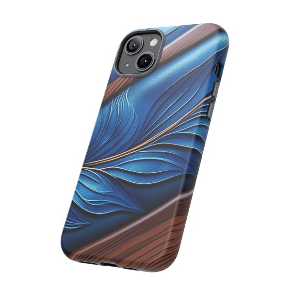 Blue Leather iPhone | Samsung | Samsung Galaxy | Google Pixel - Cell Phone Tough Cases - Image 111