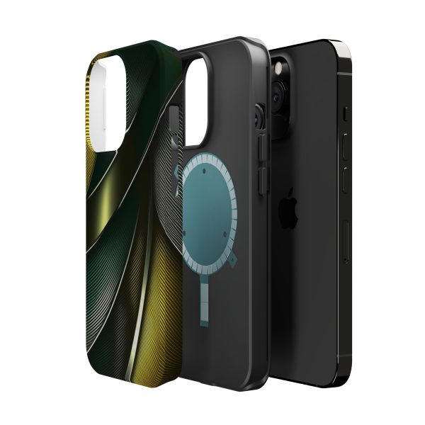 Green and Yellow Carbon Custom Magnetic Tough Case for iPhone - Dual Layer Protection with MagSafe® Compatibility - Matte or Glossy Finish - Image 67