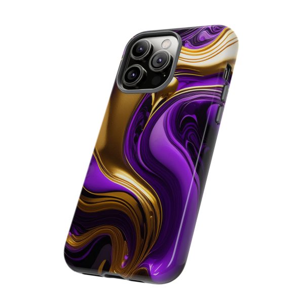 Purple and Gold Liquid iPhone | Samsung | Samsung Galaxy | Google Pixel - Cell Phone Tough Cases - Image 114