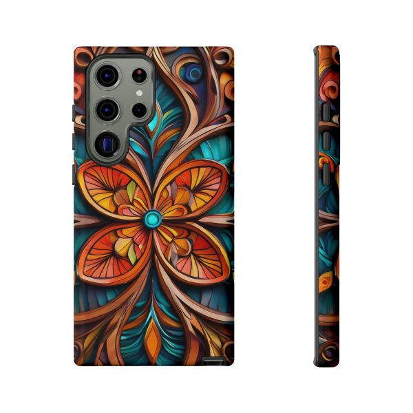 Wood Grain Flower iPhone | Samsung | Samsung Galaxy | Google Pixel - Cell Phone Tough Cases - Image 137