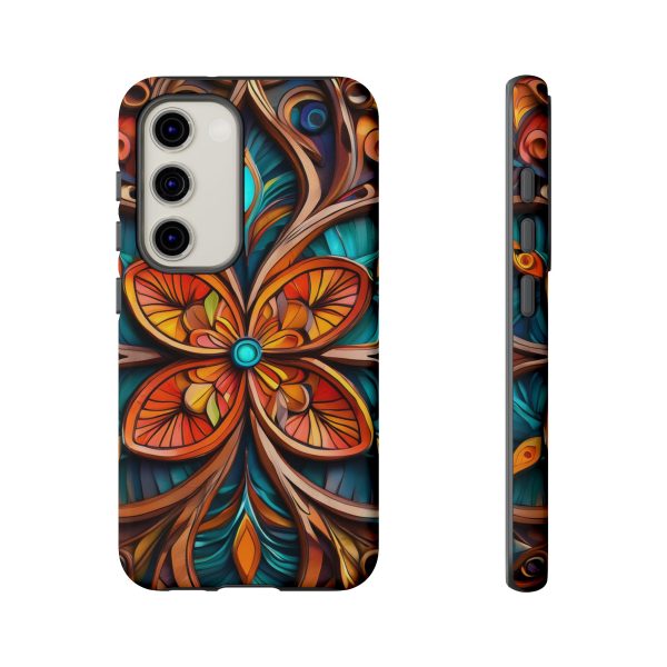 Wood Grain Flower iPhone | Samsung | Samsung Galaxy | Google Pixel - Cell Phone Tough Cases - Image 125