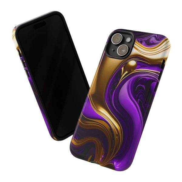 Purple and Gold Liquid iPhone | Samsung | Samsung Galaxy | Google Pixel - Cell Phone Tough Cases - Image 168