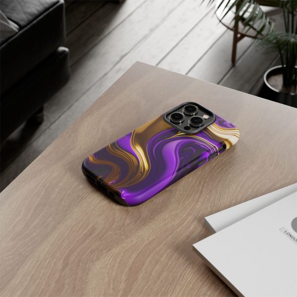 Purple and Gold Liquid iPhone | Samsung | Samsung Galaxy | Google Pixel - Cell Phone Tough Cases - Image 104