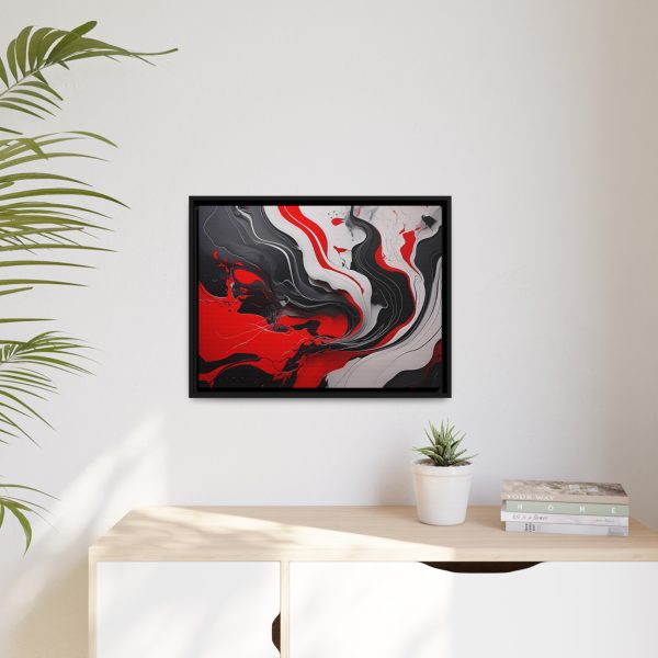 Red and Black Abstract 1 Matte Canvas, Black Frame - Image 19