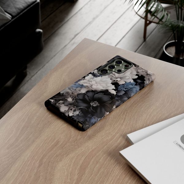 Black and White Flowers iPhone | Samsung | Samsung Galaxy | Google Pixel - Cell Phone Tough Cases - Image 140