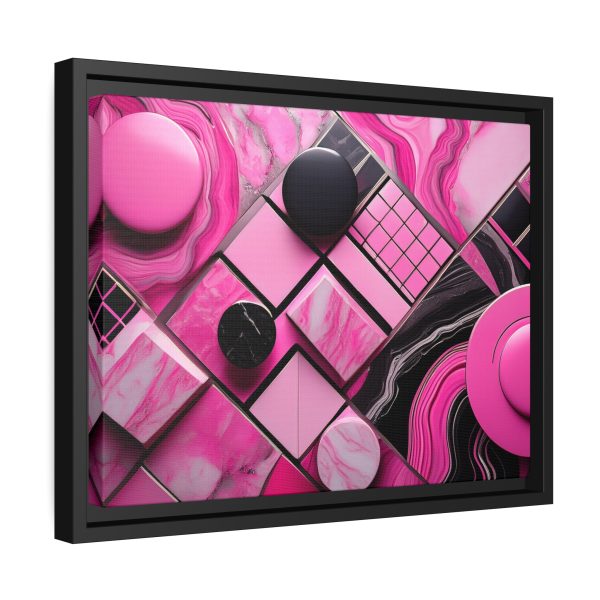 Pink And Black Abstract 2 Matte Canvas, Black Frame - Image 10