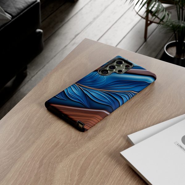 Blue Leather iPhone | Samsung | Samsung Galaxy | Google Pixel - Cell Phone Tough Cases - Image 137