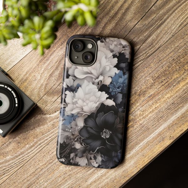 Black and White Flowers iPhone | Samsung | Samsung Galaxy | Google Pixel - Cell Phone Tough Cases - Image 169