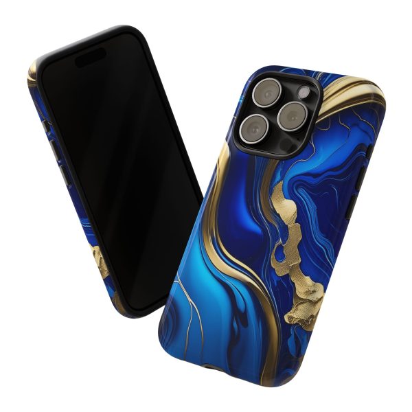 Royal Blue and Gold iPhone | Samsung | Samsung Galaxy | Google Pixel - Cell Phone Tough Cases - Image 174