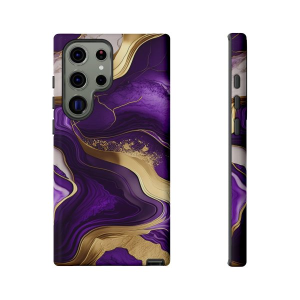 Purple and Gold iPhone | Samsung | Samsung Galaxy | Google Pixel - Cell Phone Tough Cases - Image 137