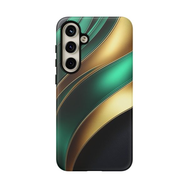 Green and Gold iPhone | Samsung | Samsung Galaxy | Google Pixel - Cell Phone Tough Cases - Image 200