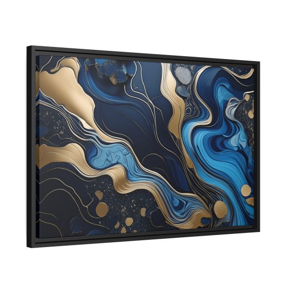 Blue Gold Abstract Art 1 Matte Canvas, Black Frame - Image 22