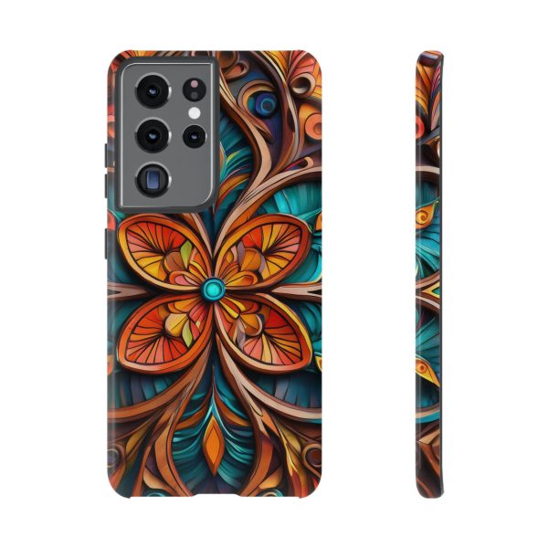 Wood Grain Flower iPhone | Samsung | Samsung Galaxy | Google Pixel - Cell Phone Tough Cases - Image 57