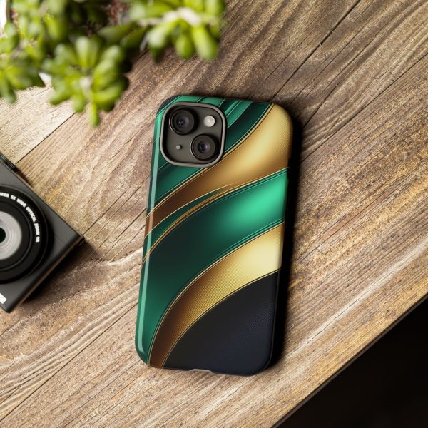 Green and Gold iPhone | Samsung | Samsung Galaxy | Google Pixel - Cell Phone Tough Cases - Image 163