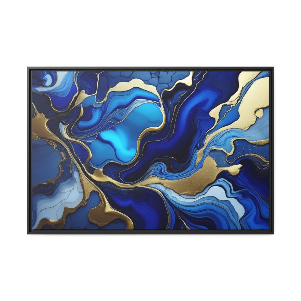 Royal Blue Gold RB1 Marble Matte Canvas, Black Frame - Image 37