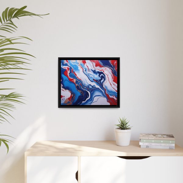 Red White and Blue TS3 Marble Matte Canvas, Black Frame - Image 15