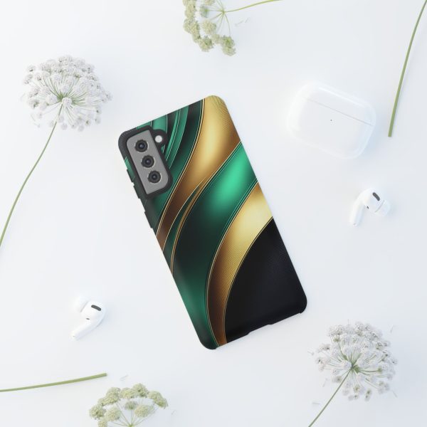 Green and Gold iPhone | Samsung | Samsung Galaxy | Google Pixel - Cell Phone Tough Cases - Image 56