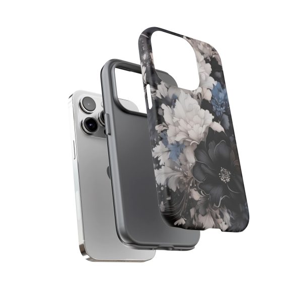 Black and White Flowers iPhone | Samsung | Samsung Galaxy | Google Pixel - Cell Phone Tough Cases - Image 103