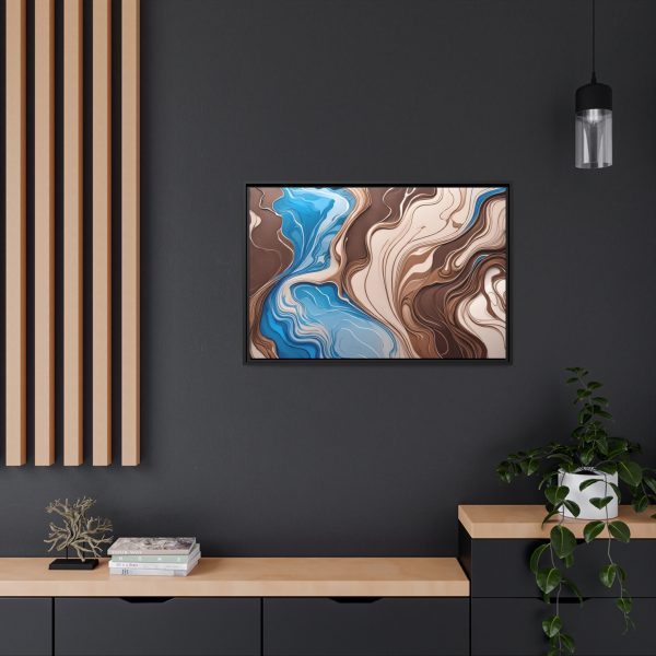 Brown and Teal Abstract BT3 Matte Canvas, Black Frame - Image 32