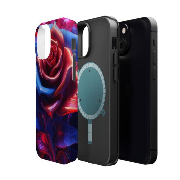 Red and Blue Rose- Custom Magnetic Tough Case for iPhone - Dual Layer Protection with MagSafe® Compatibility - Matte or Glossy Finish - Image 57