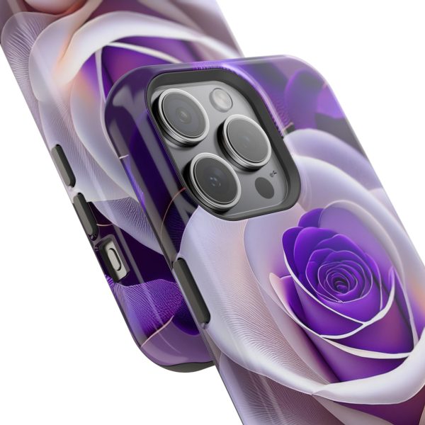 Purple and White Custom Magnetic Tough Case for iPhone - Dual Layer Protection with MagSafe® Compatibility - Matte or Glossy Finish - Image 113