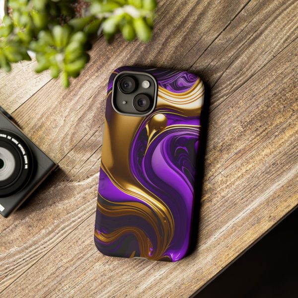 Purple and Gold Liquid iPhone | Samsung | Samsung Galaxy | Google Pixel - Cell Phone Tough Cases - Image 166