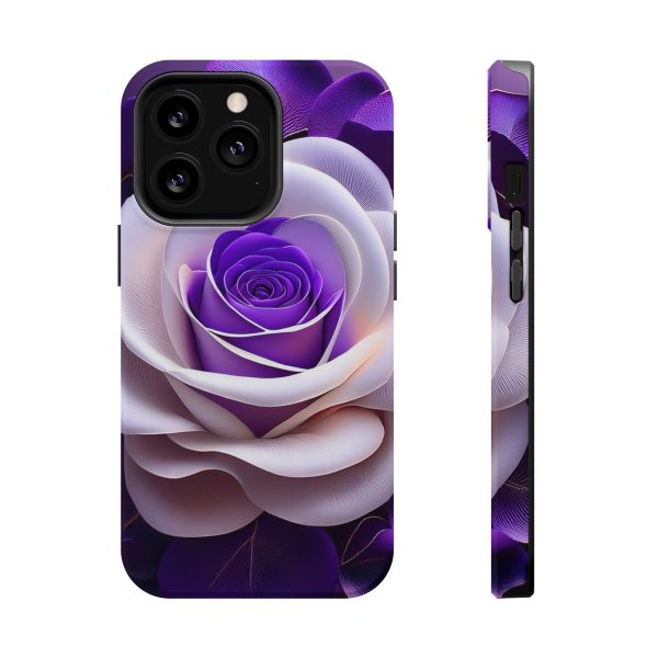 Purple and White Custom Magnetic Tough Case for iPhone - Dual Layer Protection with MagSafe® Compatibility - Matte or Glossy Finish - Image 66