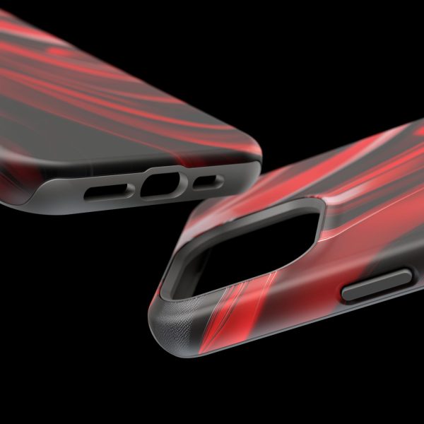 Red and Black Custom Magnetic Tough Case for iPhone - Dual Layer Protection with MagSafe® Compatibility - Matte or Glossy Finish - Image 119