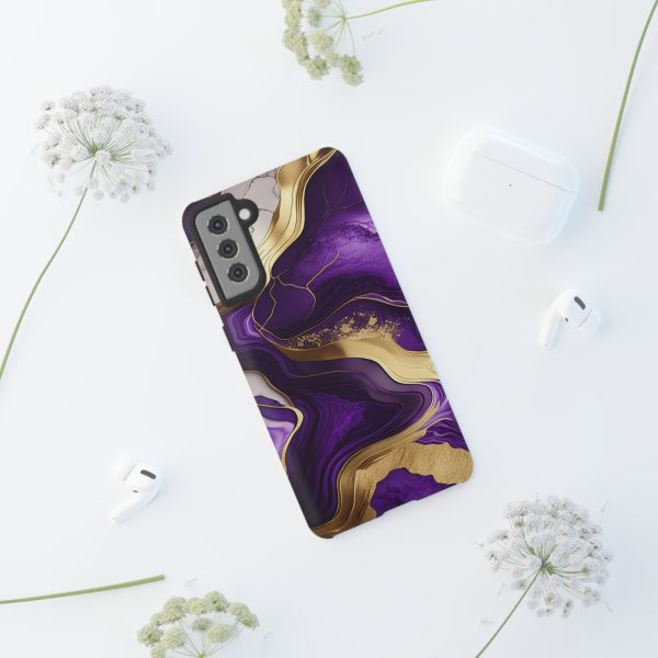 Purple and Gold iPhone | Samsung | Samsung Galaxy | Google Pixel - Cell Phone Tough Cases - Image 56