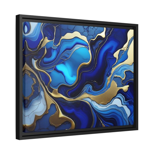 Royal Blue Gold RB1 Marble Matte Canvas, Black Frame - Image 14